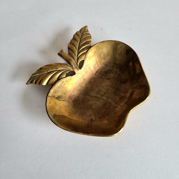 Apple Shape Brass Trinket Dish. - Picture 2 of 5